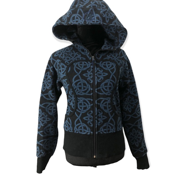 lululemon athletica Sweaters - ⬇️$$⬇️ Lululemon RARE scuba zip hoodie black tribal print